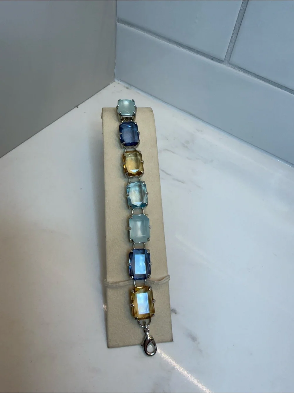 R.J. Graziano Statement Bracelet Multi Stone Gold Tone - Picture 2 of 15